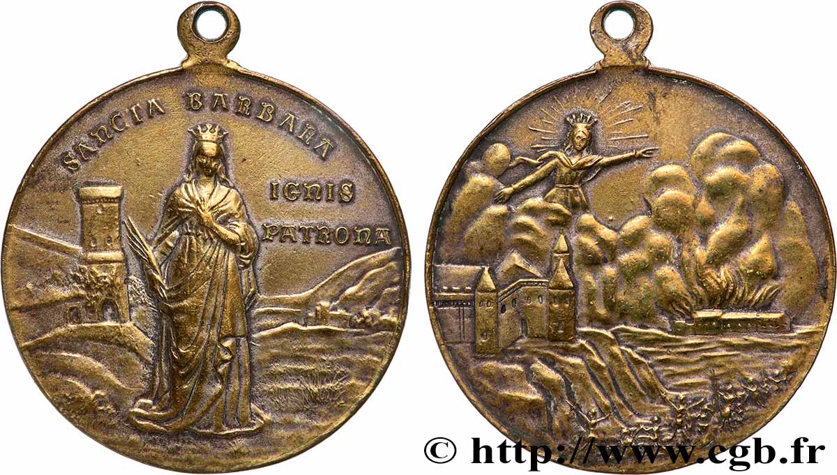 MÉDAILLES RELIGIEUSES Médaille, Sainte Barbe fVZ