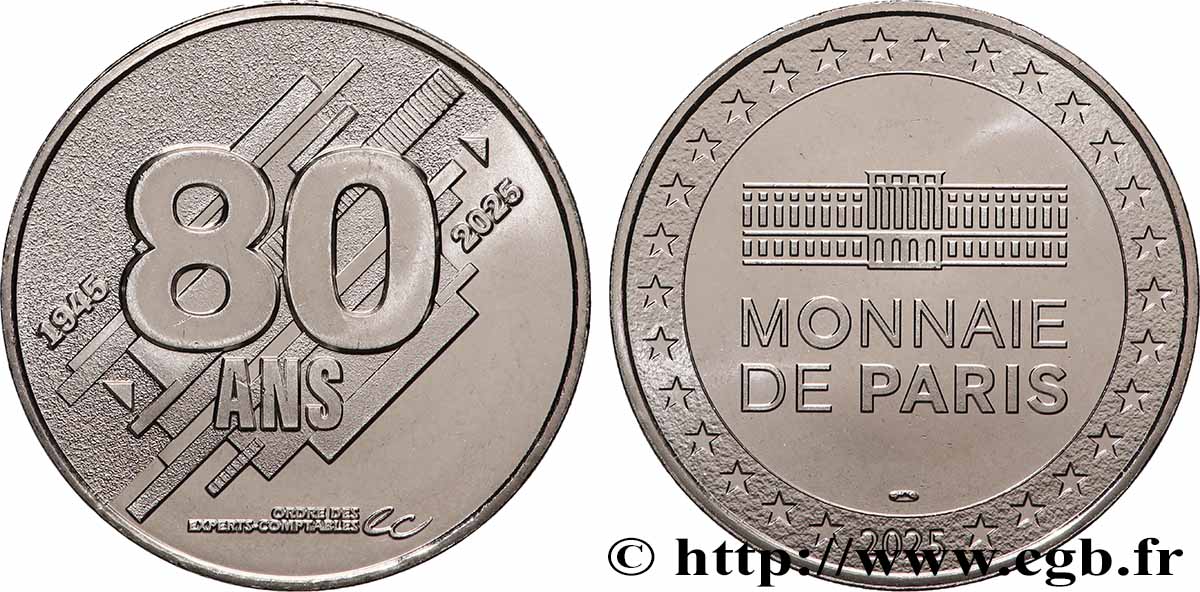 FUNFTE FRANZOSISCHE REPUBLIK Médaille, 80 ans de l’ordre des experts comptable VZ