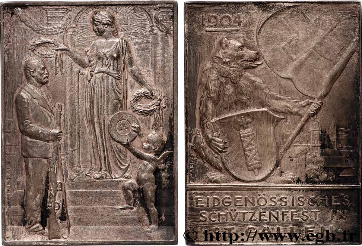 SUISSE - CANTON DE SAINT-GALL Plaquette, Festival fédéral de tir TTB+