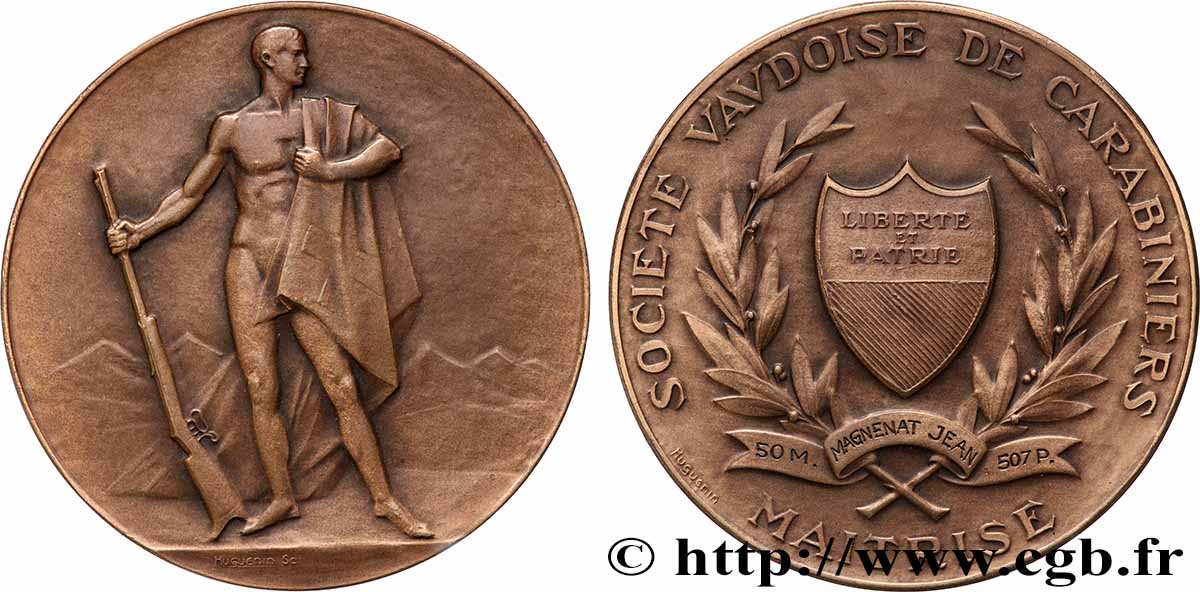 SUISSE - CANTON DE VAUD Médaille, Société vaudoise de carabiniers SUP