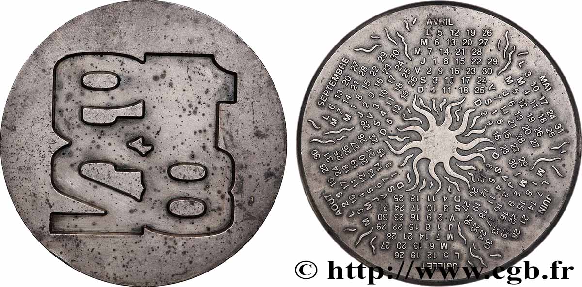 FUNFTE FRANZOSISCHE REPUBLIK Médaille, Calendrier SS