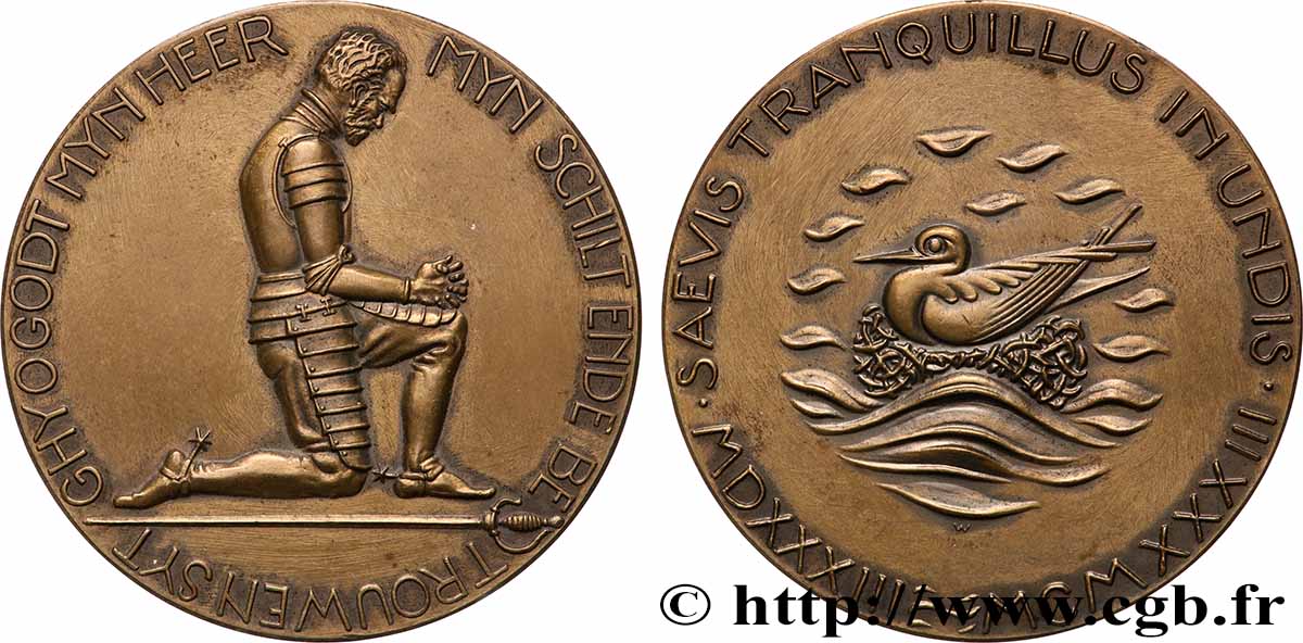 NIEDERLANDE Médaille, 400e anniversaire de la naissance de Guillaume le Taciturne fVZ