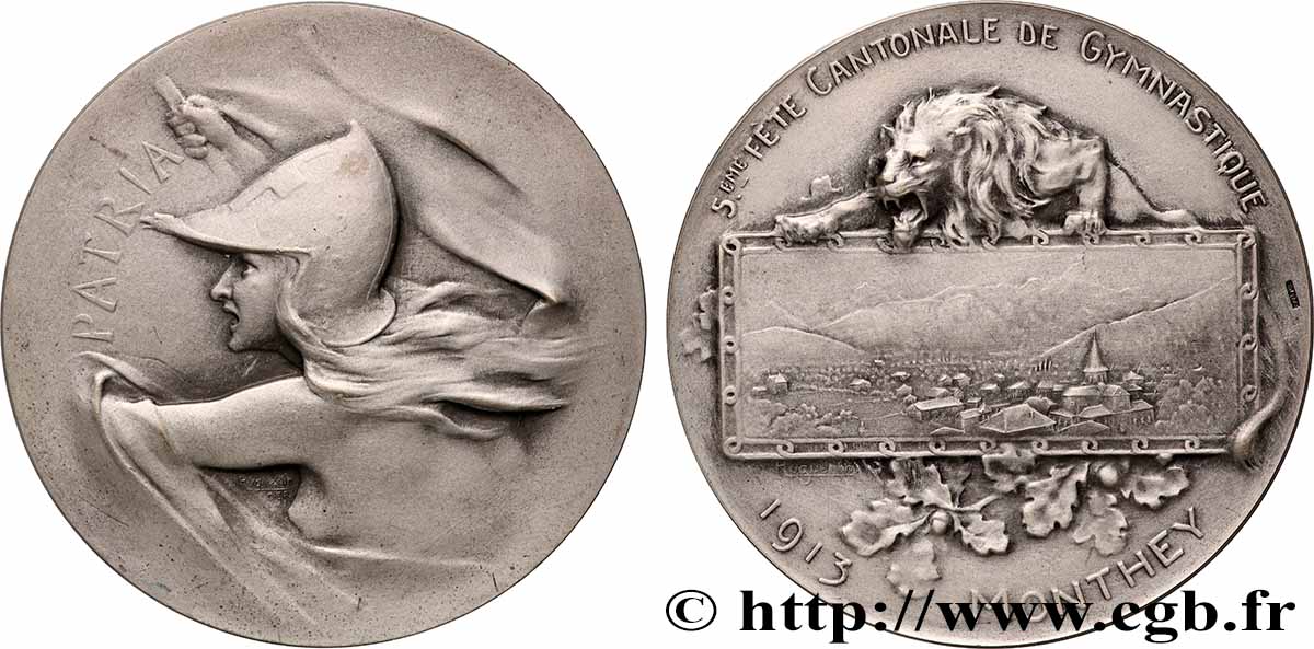 SUIZA - CANTÓN DEL VALAIS Médaille, 5e fête cantonale de gymnastique MBC+