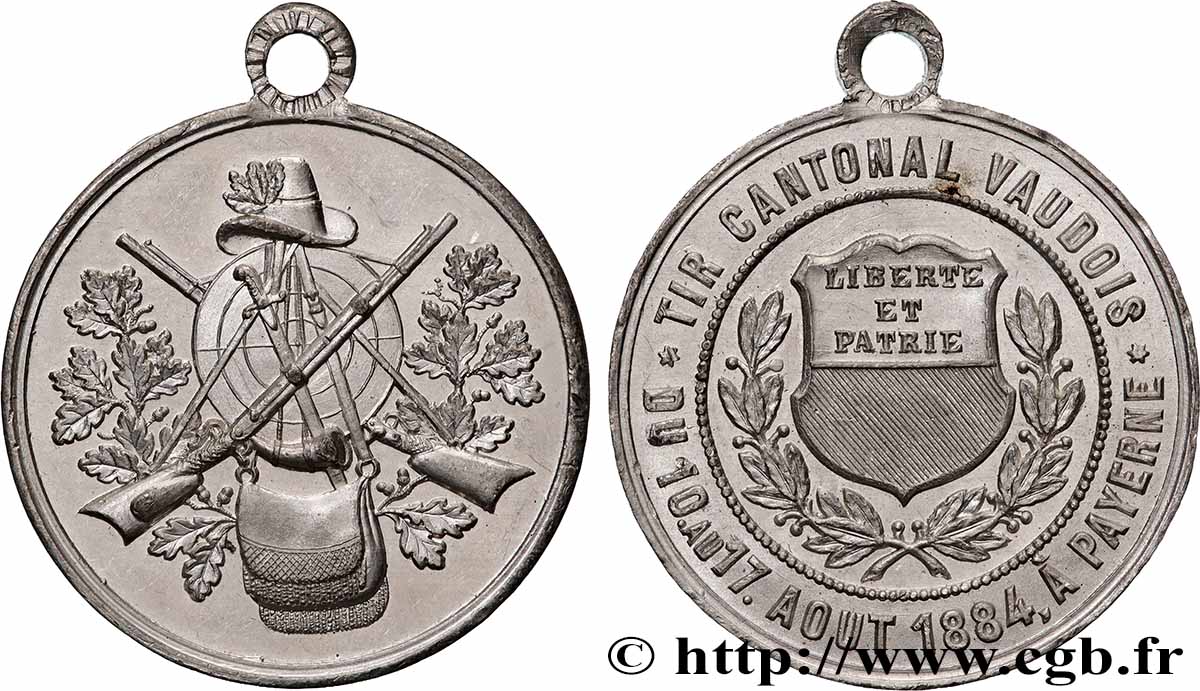 SUISSE - CANTON DE VAUD Médaille, Tir cantonal vaudois AU