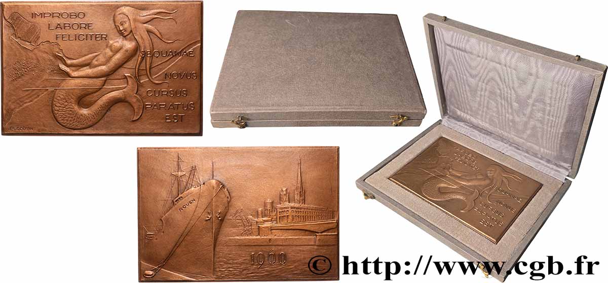 FUNFTE FRANZOSISCHE REPUBLIK Plaquette, Aménagement du port de Rouen fST