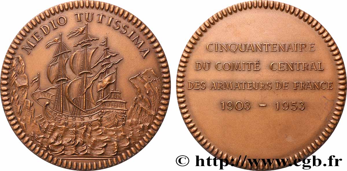 IV REPUBLIC Médaille, Cinquantenaire du comité central des armateurs de France AU