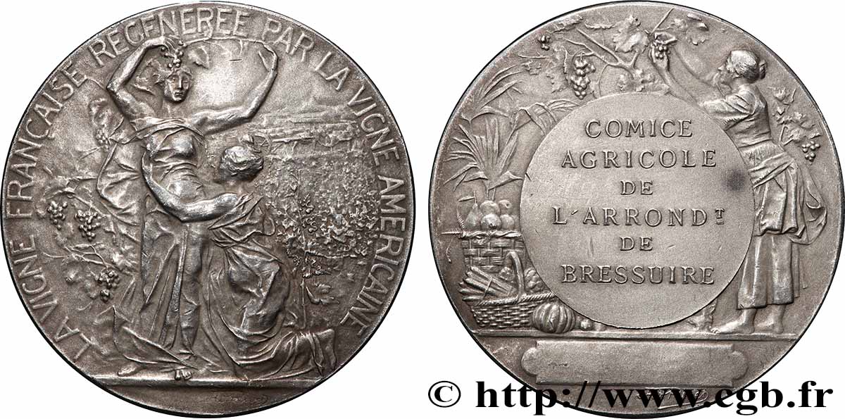 SOCIÉTÉS D AGRICULTURE, HORTICULTURE, PÊCHE ET CHASSE Médaille, Comice agricole de l’arrondissement de Bressuire TTB