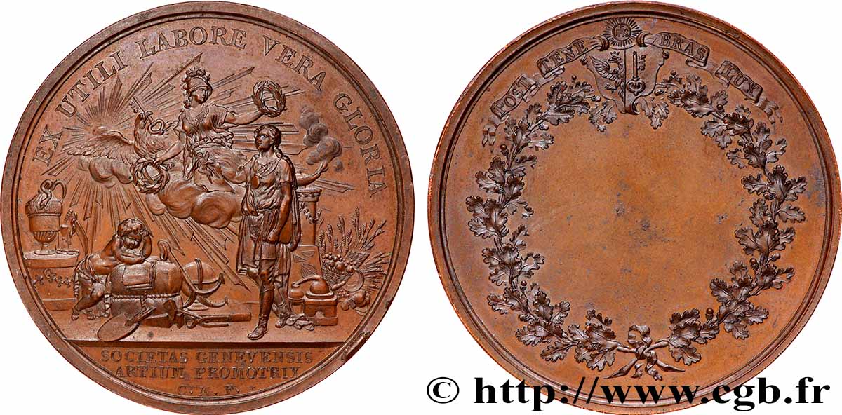 SUISA - REPUBLICA DE GINEBRA Médaille, Société genevoise de la promotion de l’art MBC+