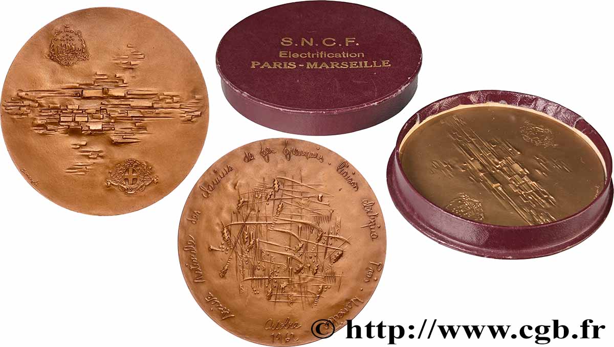 VIERTE FRANZOSISCHE REPUBLIK Médaille, Électrification de la ligne SNCF Paris - Marseille VZ