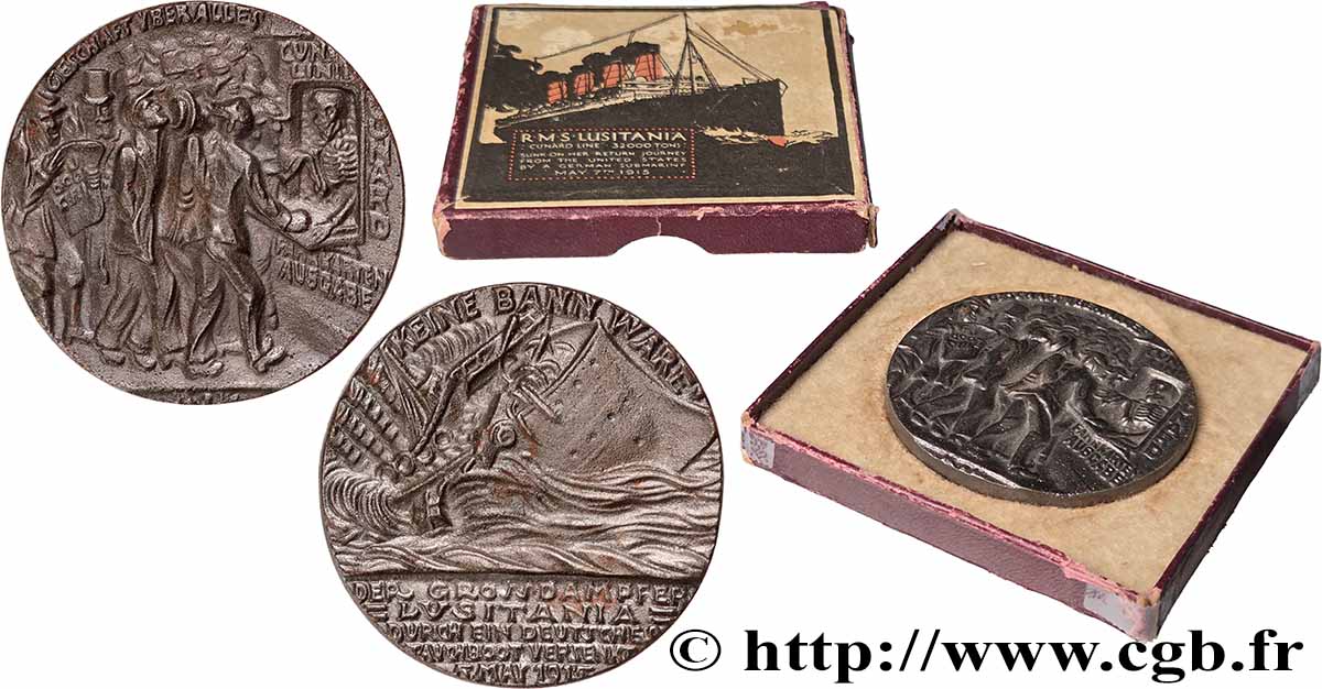 ALLEMAGNE Médaille, Torpillage du Lusitania SUP