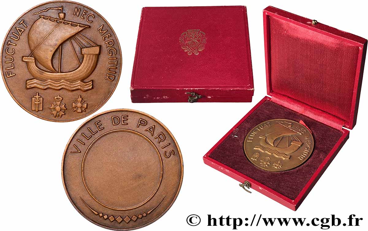 QUATRIÈME RÉPUBLIQUE Médaille de la Ville de Paris, Fluctuac Nec Mergitur SUP