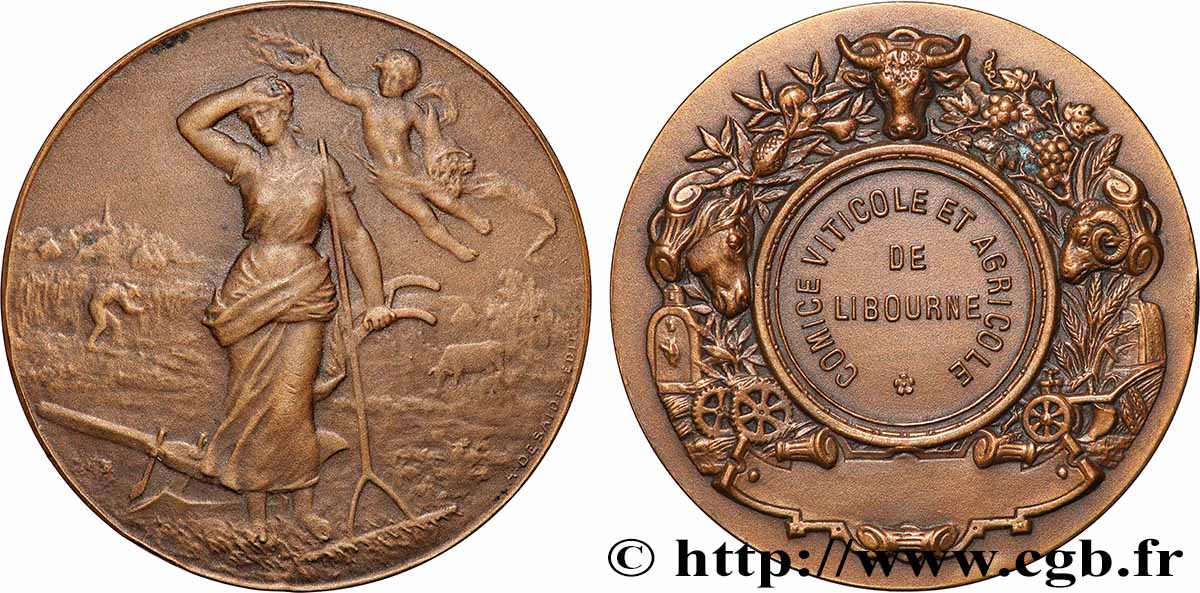 SOCIÉTÉS D AGRICULTURE, HORTICULTURE, PÊCHE ET CHASSE Médaille, Comice viticole et agricole SUP