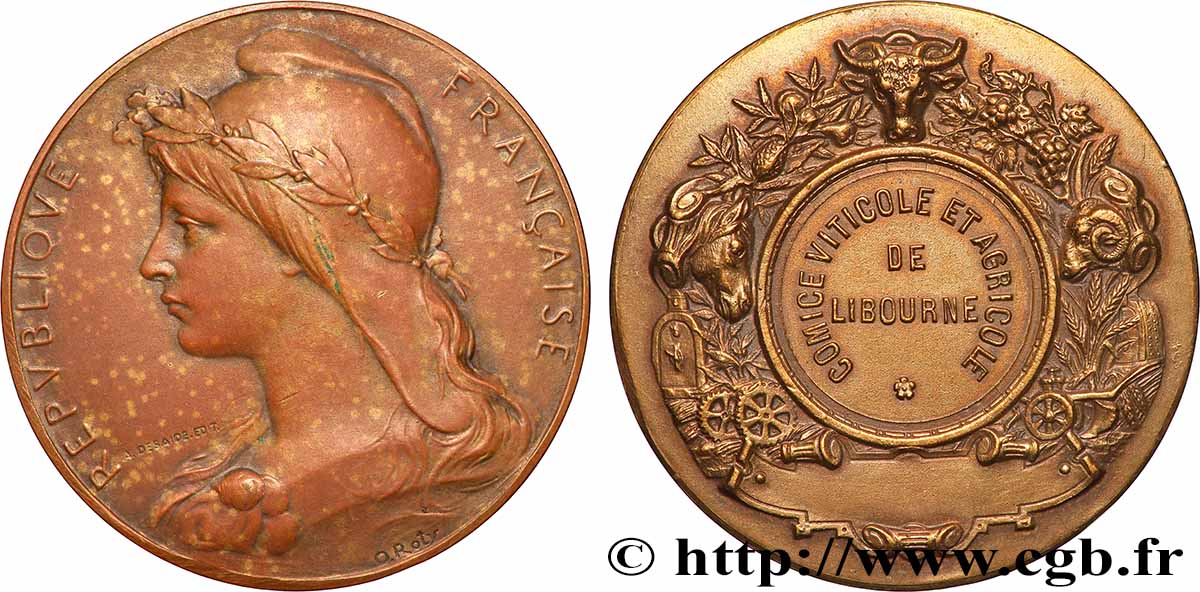 SOCIÉTÉS D AGRICULTURE, HORTICULTURE, PÈCHE ET CHASSE Médaille, Comice viticole et agricole SPL