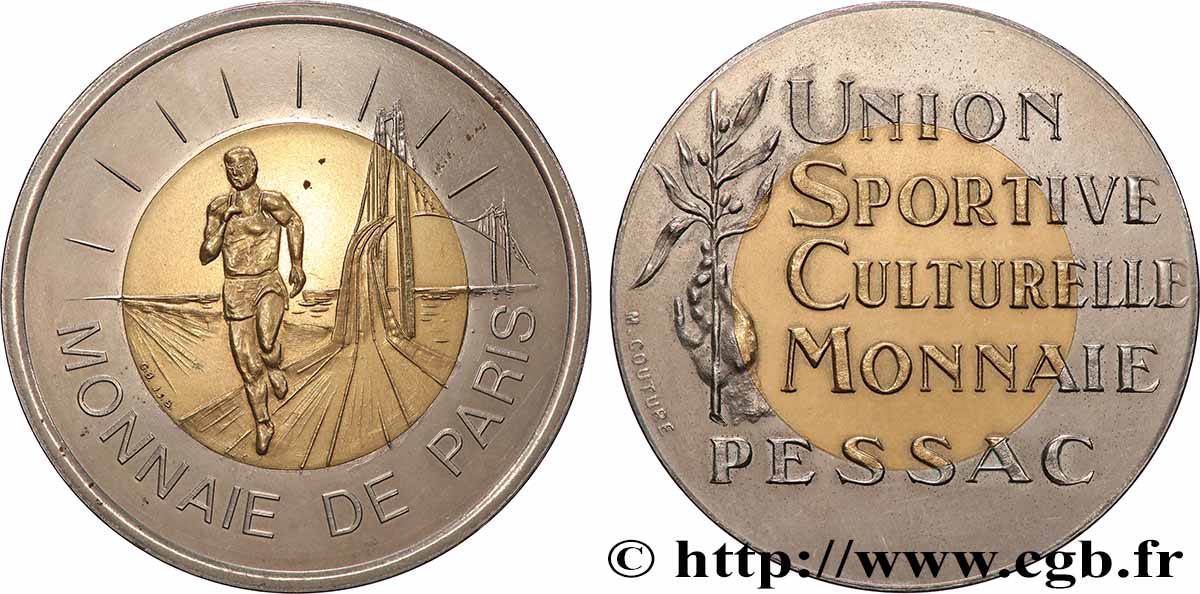 QUINTA REPUBBLICA FRANCESE Médaille, Union Sportive Culturelle Monnaie de Paris q.SPL