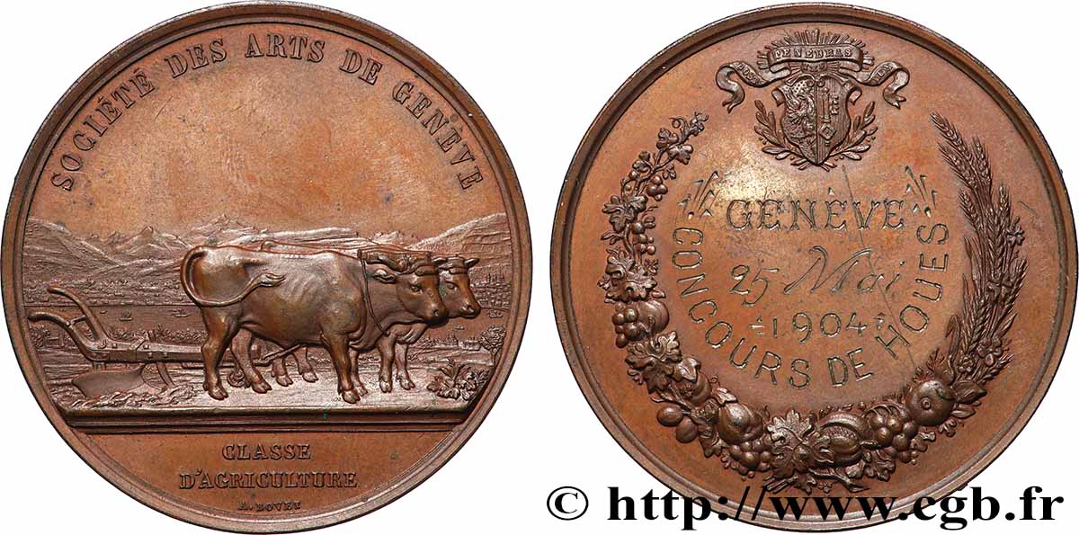 SVIZZERA Médaille, Société des arts de Genève, Classe d’agriculture SPL