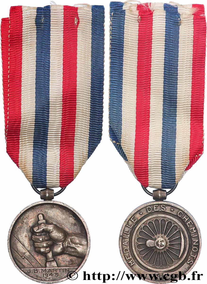 QUATRIÈME RÉPUBLIQUE Médaille des cheminots TTB+