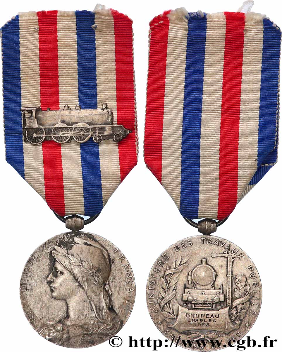 DRITTE FRANZOSISCHE REPUBLIK Médaille des Chemins de Fer, Ministère des travaux publics fVZ