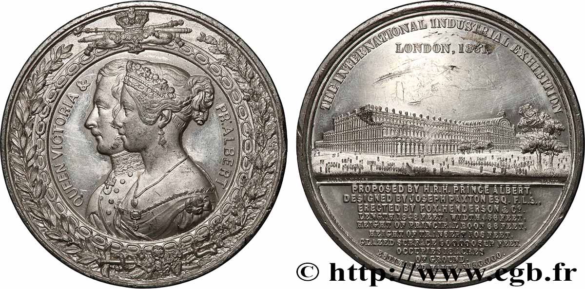 GROßBRITANNIEN - VICTORIA Médaille, Crystal Palace - Couple royal fVZ