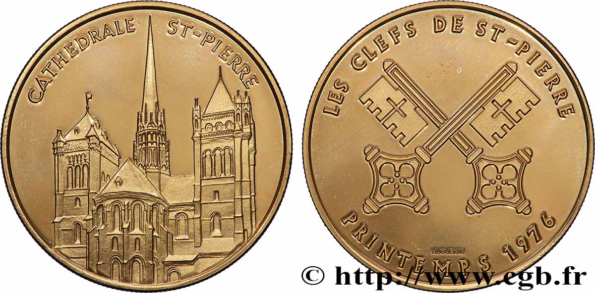 MÉDAILLES RELIGIEUSES Médaille, Les clefs de Saint Pierre AU