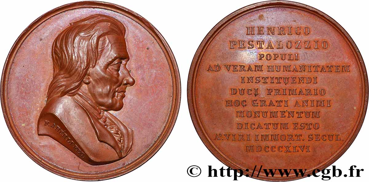 SCHWEIZ Médaille, Johann Heinrich Pestalozzi fVZ