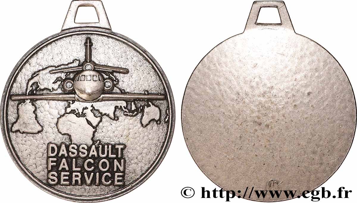 AÉRONAUTIQUE - AVIATION : AVIATEURS & AVIONS Médaille, Dassault Falcon Service TTB+