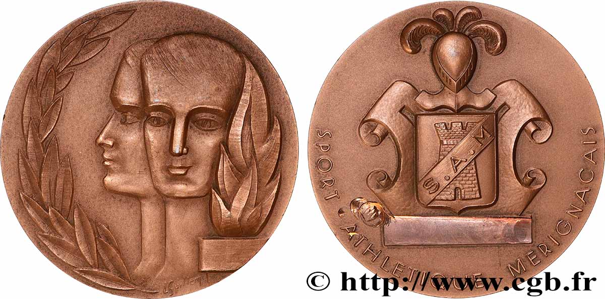 QUINTA REPUBLICA FRANCESA Médaille, Sport athlétique mérignaçais EBC/MBC+