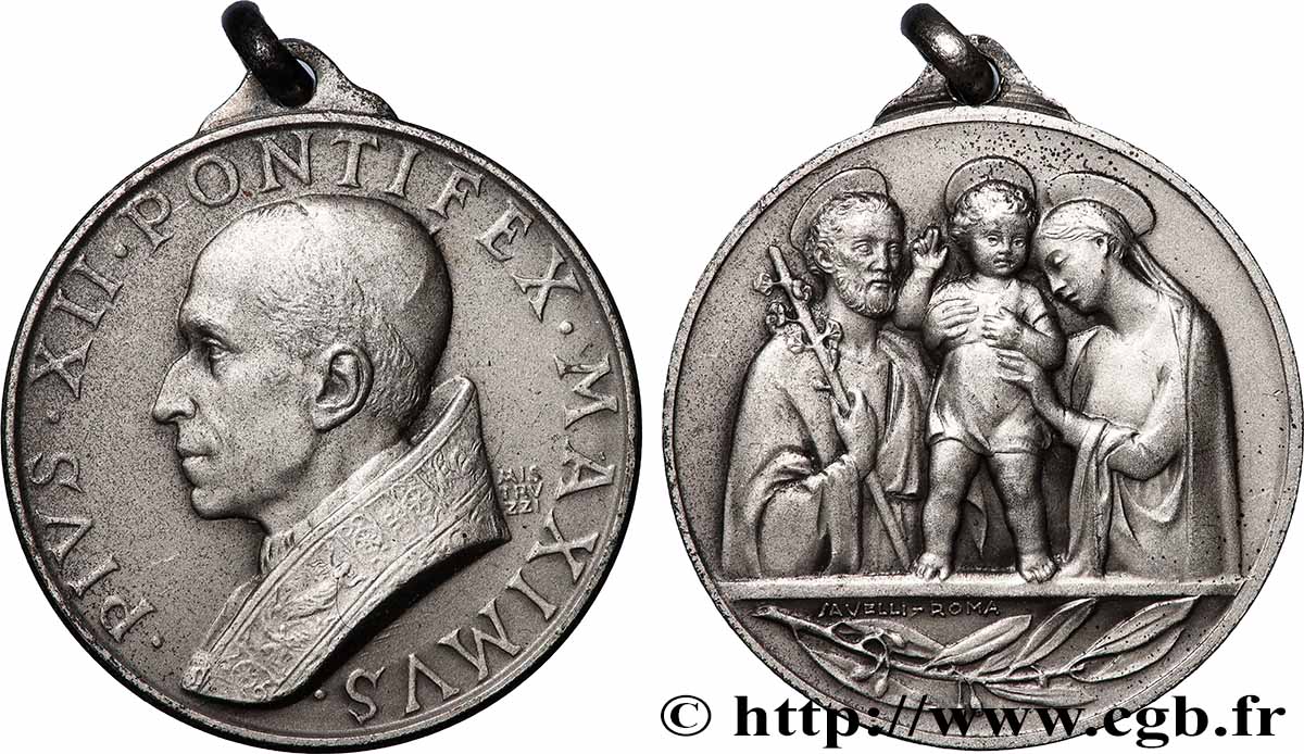 VATICAN - PIE XII (Eugenio Pacelli) Médaille, La Sainte Famille TTB+