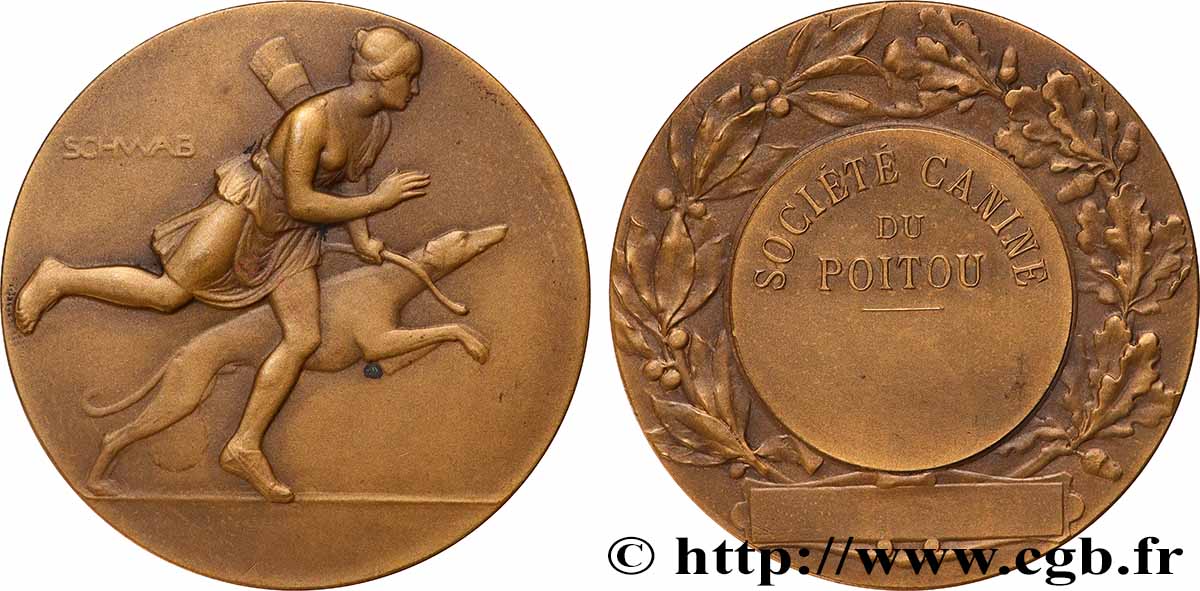 SOCIÉTÉ CANINE - CHIENS ET CONCOURS Médaille, Société canine du Poitou AU
