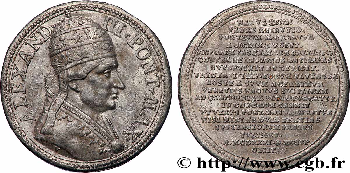 VATICAN ET ÉTATS PONTIFICAUX Médaille, Alexandre III TTB