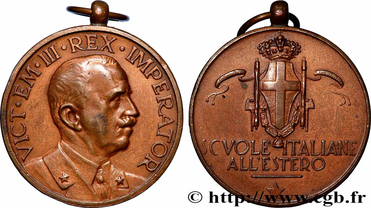 ITALIE - ROYAUME D ITALIE - VICTOR-EMMANUEL III Médaille, Ecoles italiennes à l’étranger TTB+