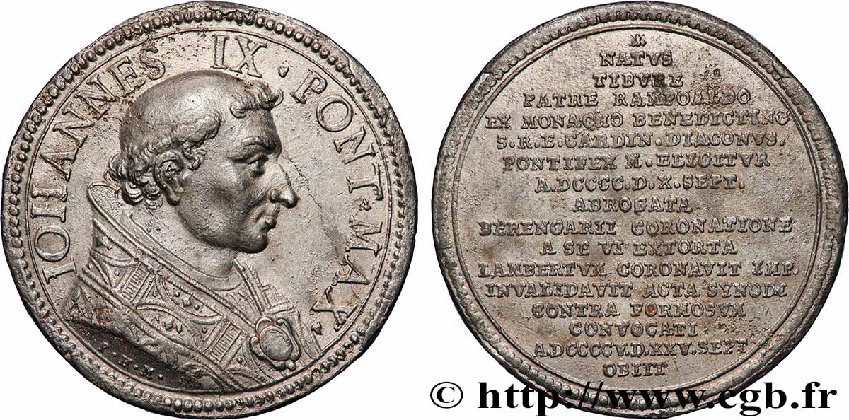 VATICANO Y ESTADOS PONTIFICIOS Médaille, Jean IX MBC
