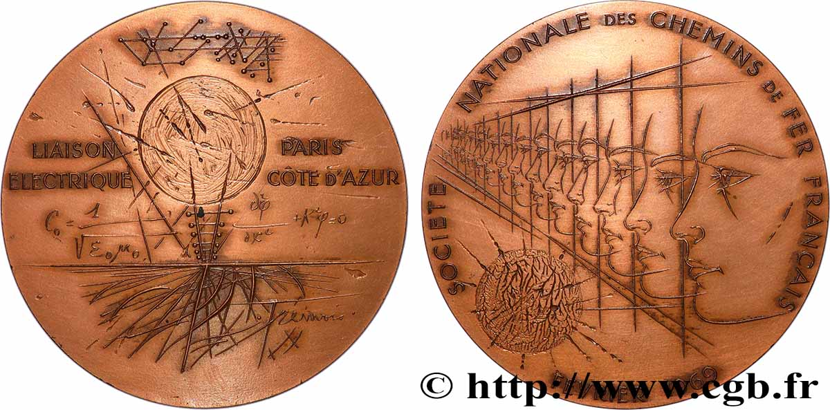 TRANSPORTS (TRAINS, BUS, TRAMWAYS, BATEAUX...) Médaille pour la ligne SNCF Paris - Côte d’Azur SUP