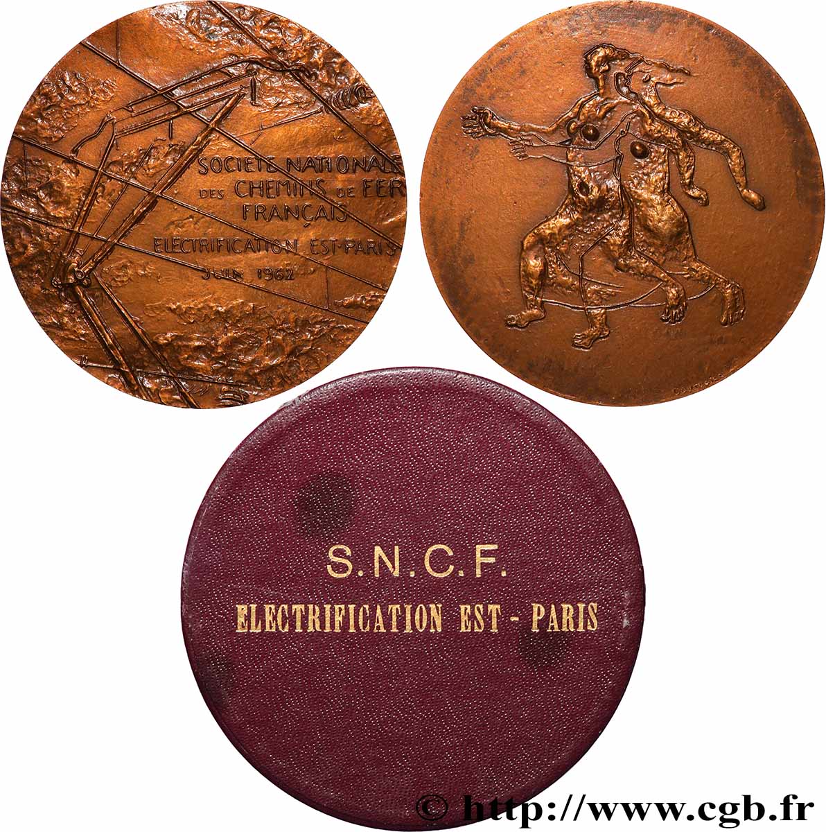 CINQUIÈME RÉPUBLIQUE Médaille, SNCF ligne Est - Paris SUP