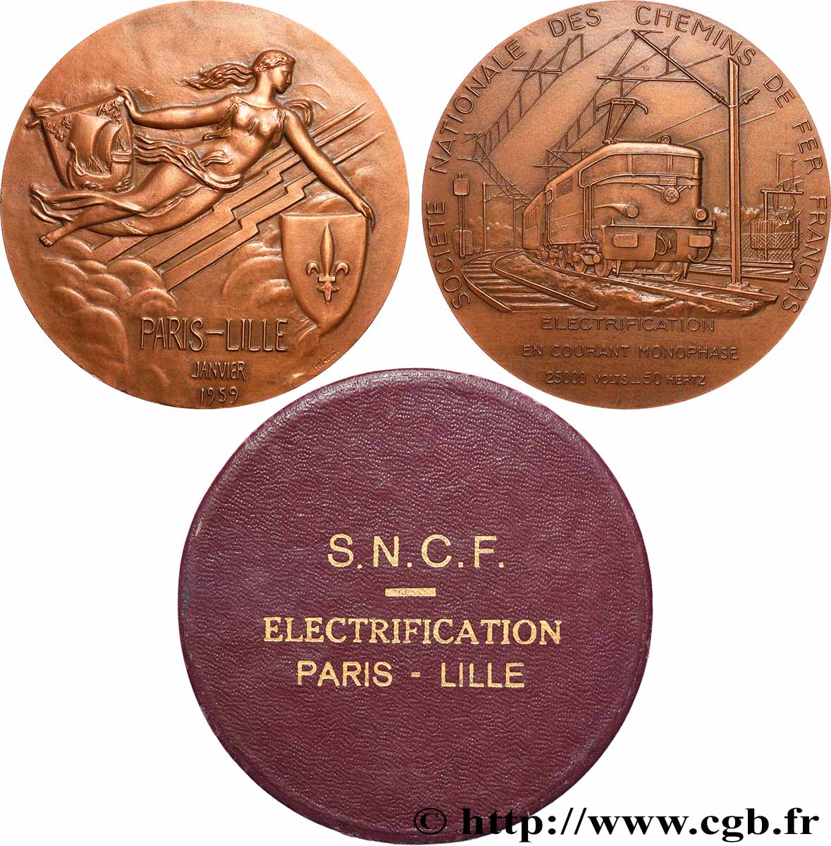 IV REPUBLIC Médaille, Électrification en courant monophase de la ligne SNCF Paris - Lille AU