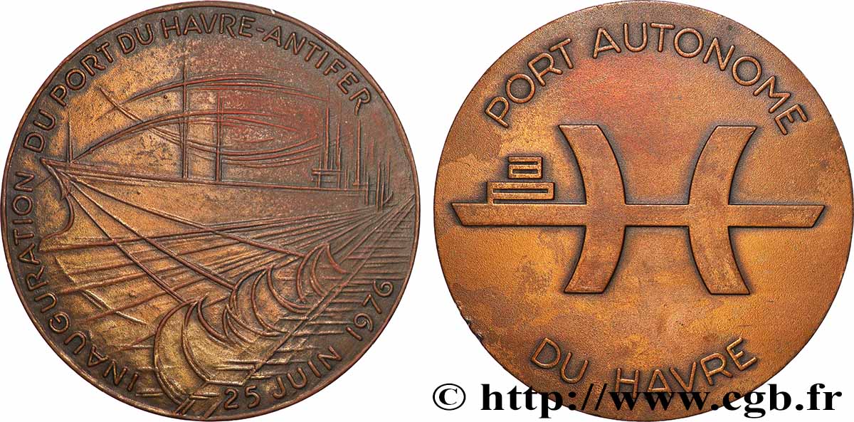 V REPUBLIC Médaille, Port autonome du Havre, Inauguration du port du Havre-Antifer AU