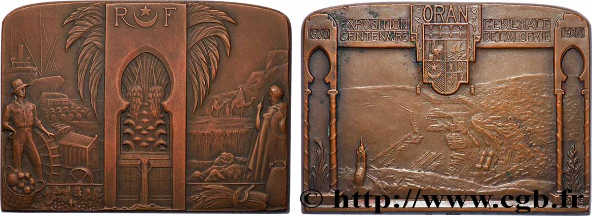 ALGÉRIE - TROISIÈME RÉPUBLIQUE Plaquette, Exposition générale, Centenaire de l’Algérie AU/AU