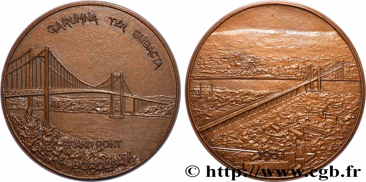V REPUBLIC Médaille, Grand pont de Bordeaux AU