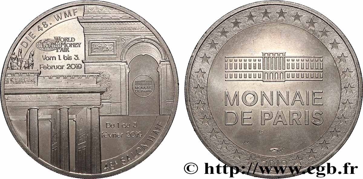 MÉDAILLES TOURISTIQUES Médaille, WORLD MONEY FAIR 2019 TTB+