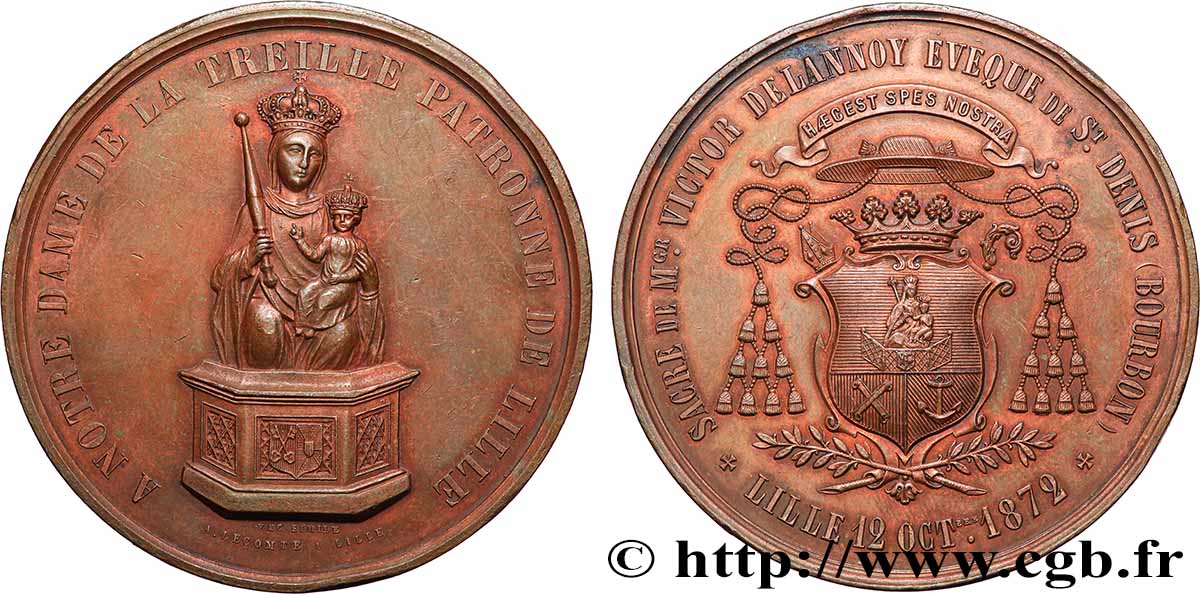TERZA REPUBBLICA FRANCESE Médaille, Notre-Dame de la Treille q.SPL