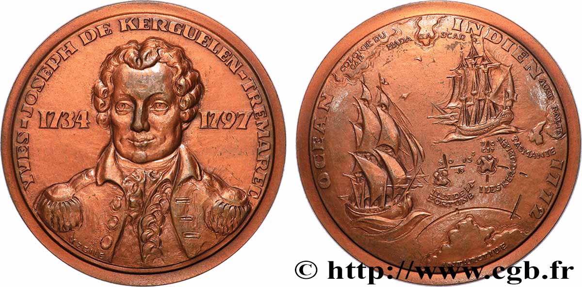 V REPUBLIC Médaille, Yves Joseph de Kerguelen de Trémarec, n° 26 AU