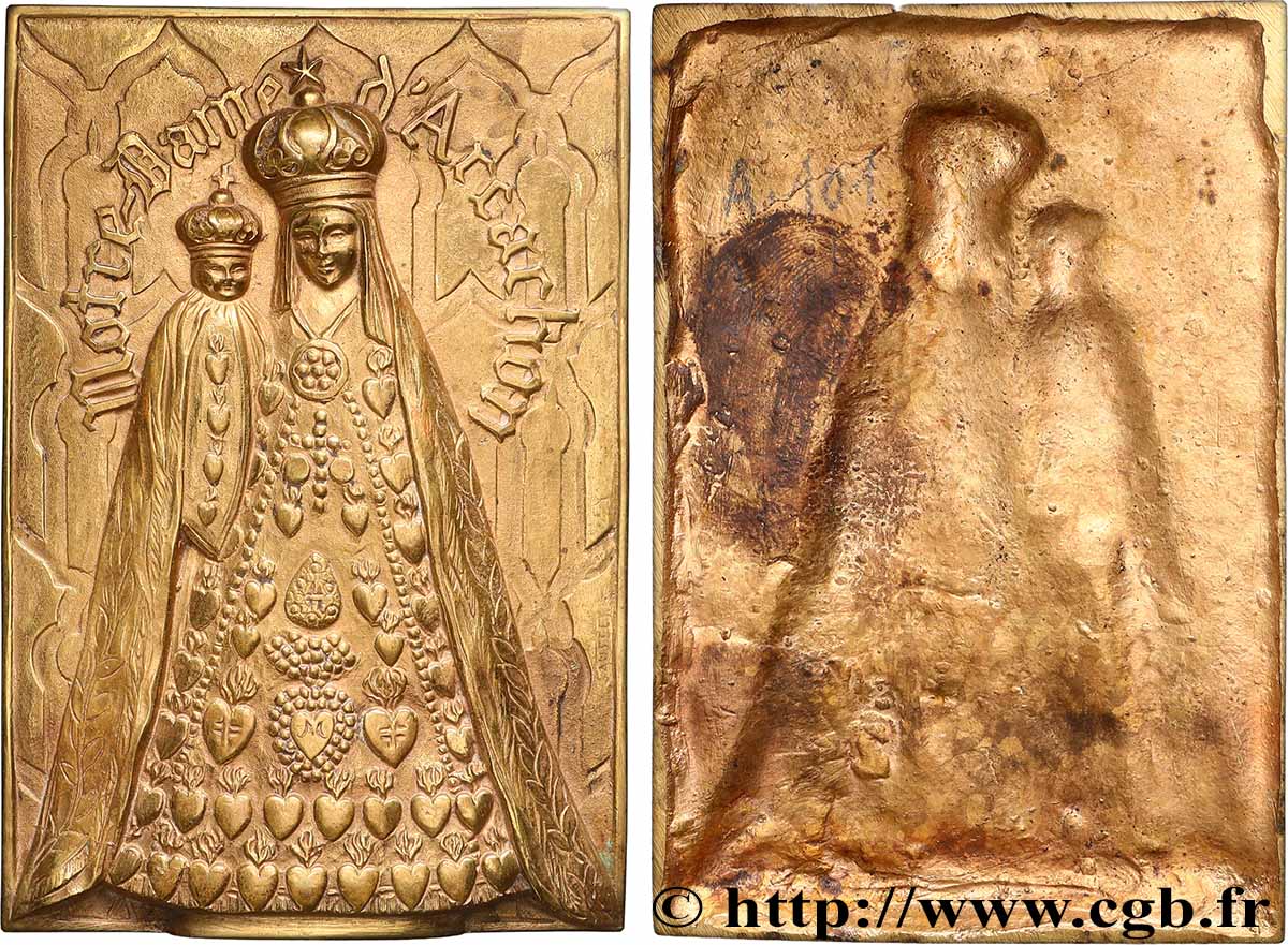 MÉDAILLES RELIGIEUSES Plaquette, Notre-Dame d’Arcachon TTB+