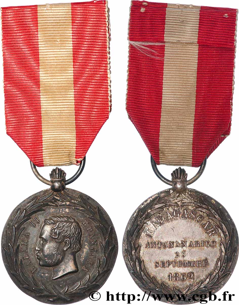 MADAGASCAR Médaille, Célébration naissance de Radama II TTB+