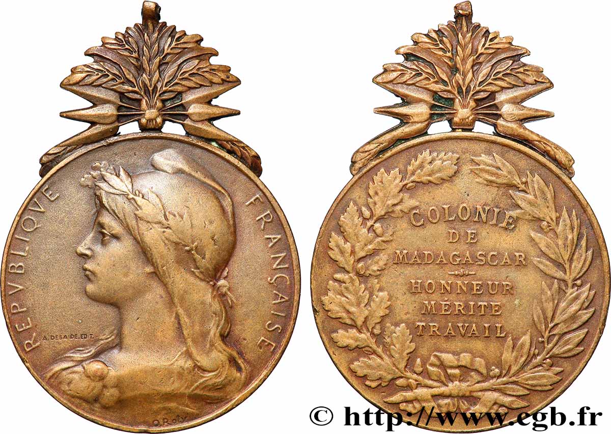 MADAGASCAR Médaille, Colonie de Madagascar q.SPL