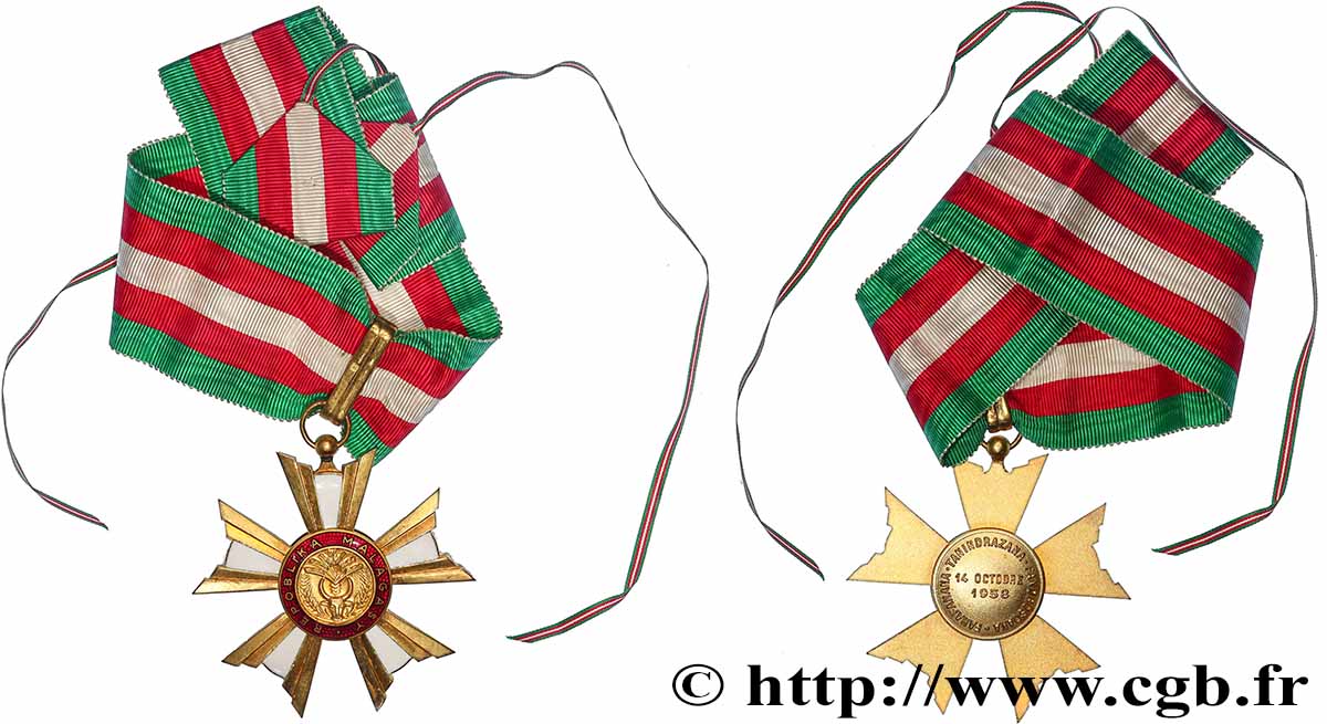 MADAGASCAR Médaille, Ordre national malgache, Première République, Chevalier SPL