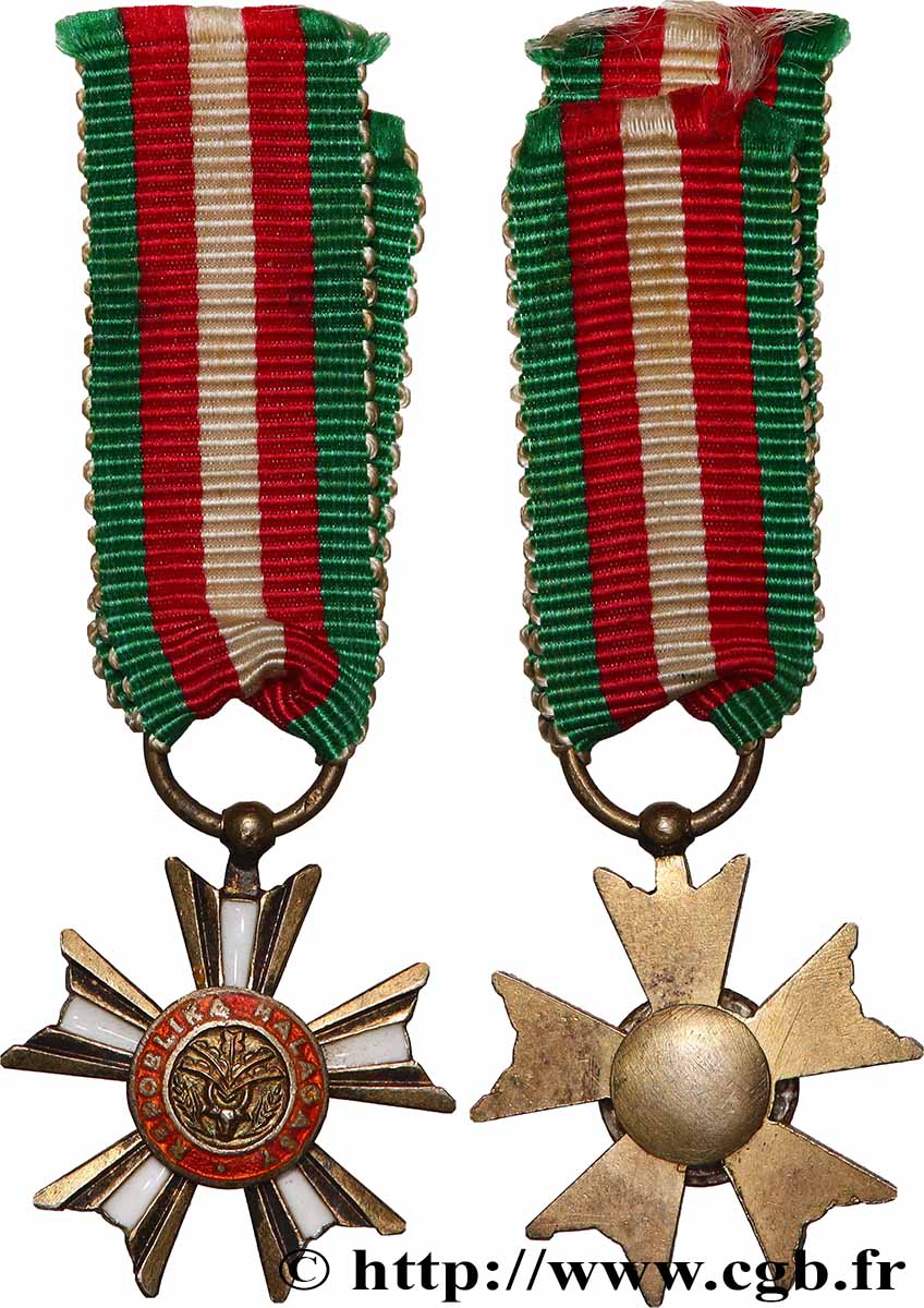 MADAGASCAR Médaille miniature, Ordre national malgache, Chevalier AU