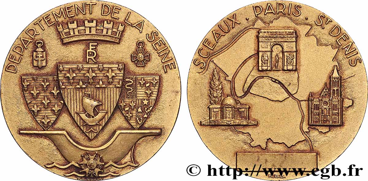 CONSEIL GÉNÉRAL, DÉPARTEMENTAL OU MUNICIPAL - CONSEILLERS Médaille, Département de la Seine fVZ