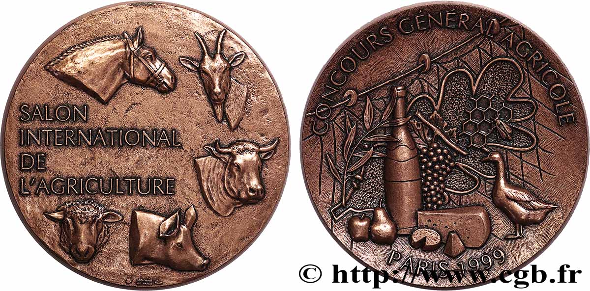 FUNFTE FRANZOSISCHE REPUBLIK Médaille, Salon international de l’agriculture VZ