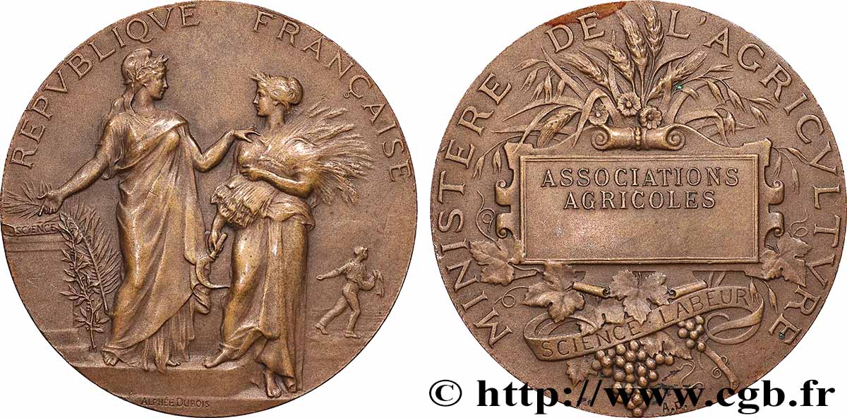 DRITTE FRANZOSISCHE REPUBLIK Médaille, Associations agricoles fVZ