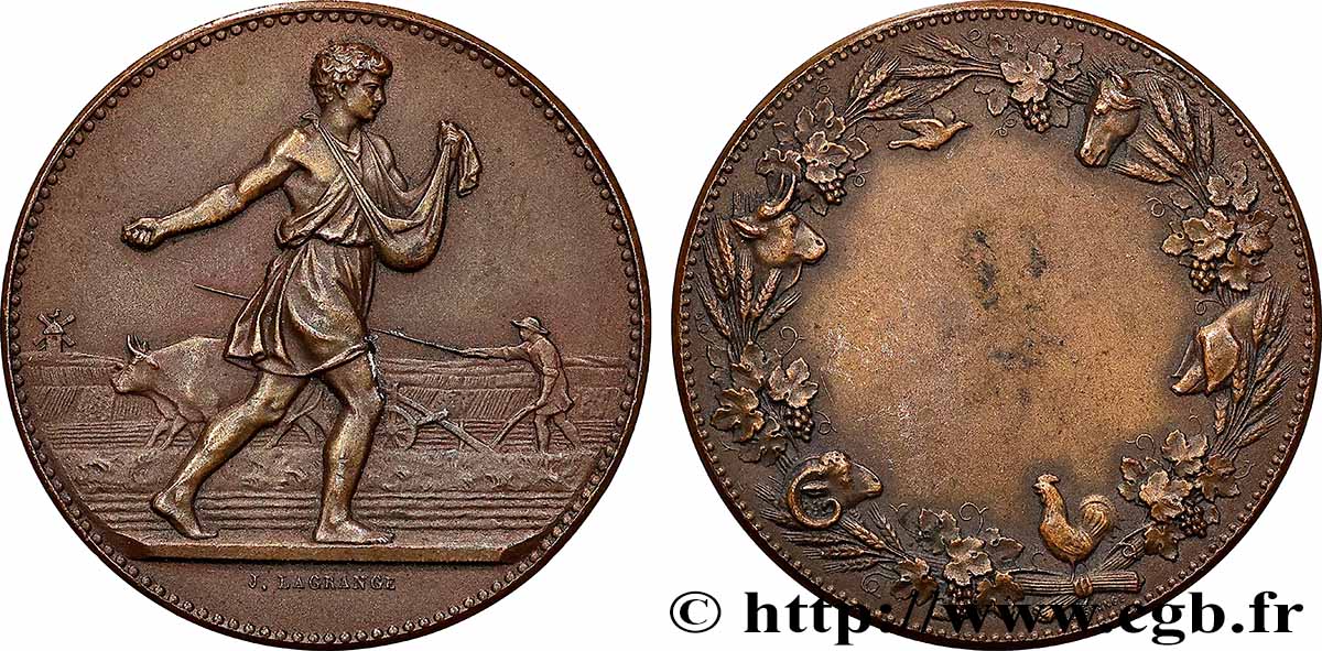 DRITTE FRANZOSISCHE REPUBLIK Médaille, Le semeur de Lagrange SS