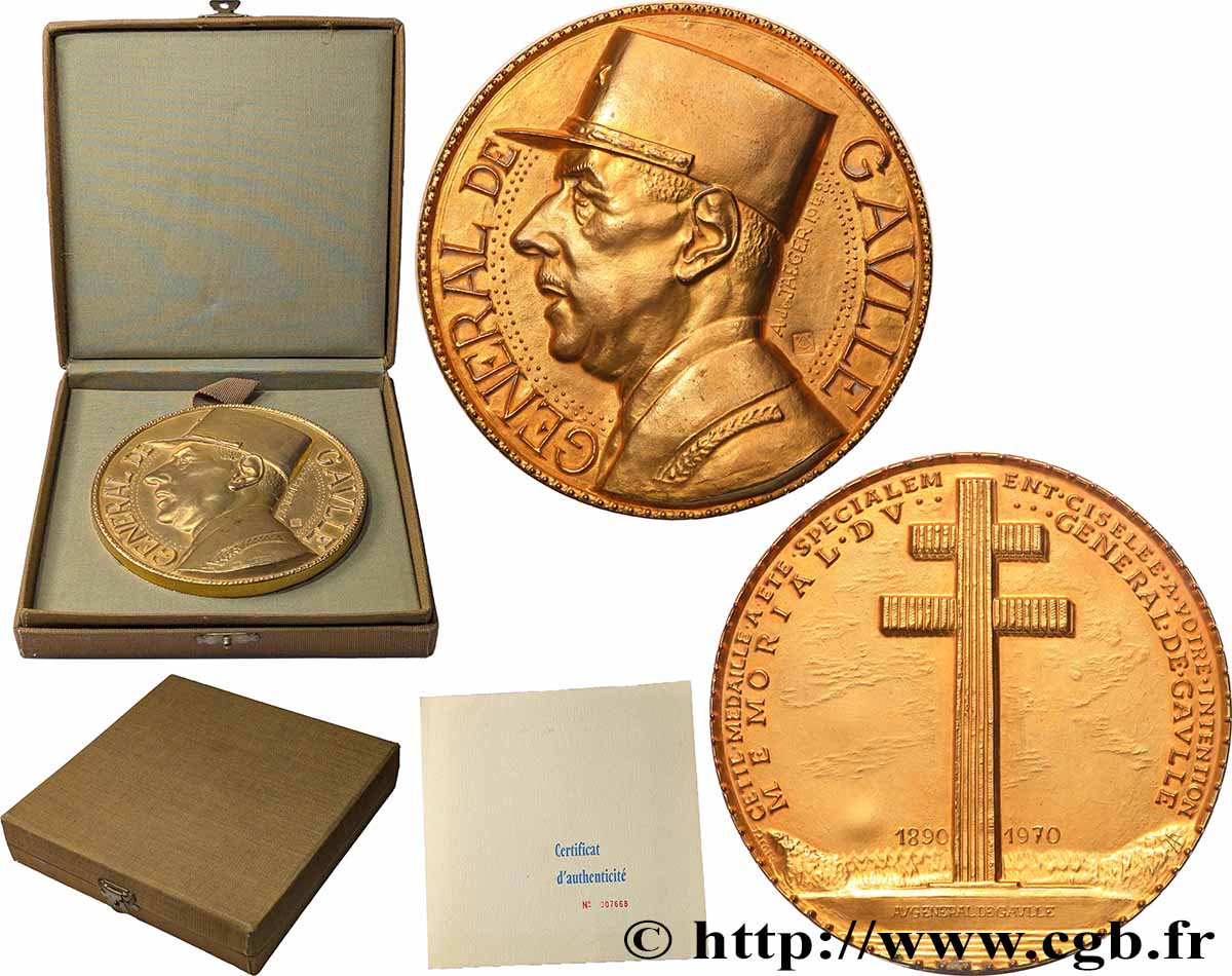 FUNFTE FRANZOSISCHE REPUBLIK Médaille, Commémoration du mémorial du Général de Gaulle VZ